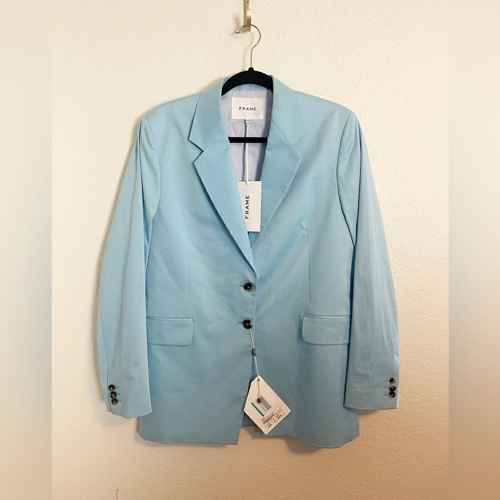Frame Brand oversized blazer in sky blue pastel NWT. Medium - Picture 3 of 12